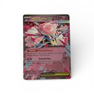 Pokemon Mega Diancie EX Card - Pink and Blue